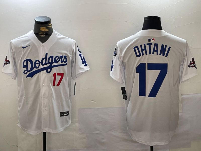 Men Los Angeles Dodgers #17 Ohtani White Game 2024 Nike MLB Jersey style 1202